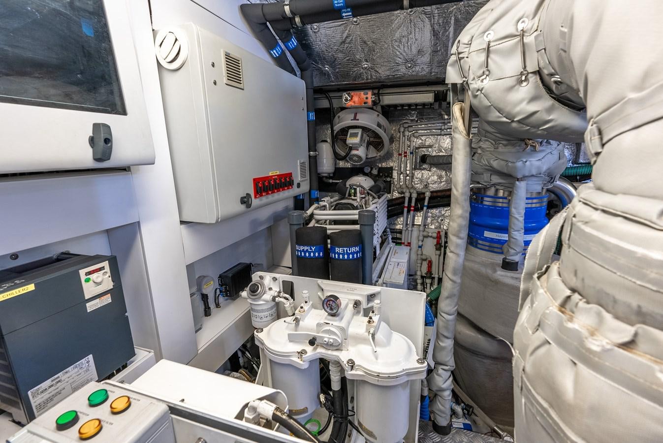 a room with a machine aboard F5 Yacht for Sale