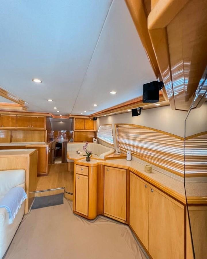 a modern looking kitchen aboard BERTRAM 66 Yacht for Sale