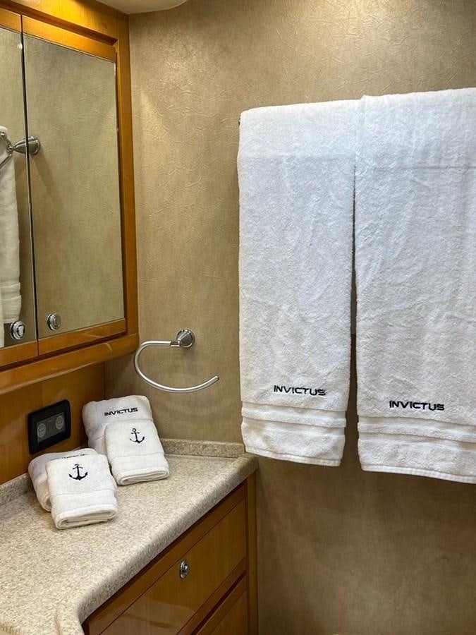 towels on a wall aboard BERTRAM 66 Yacht for Sale
