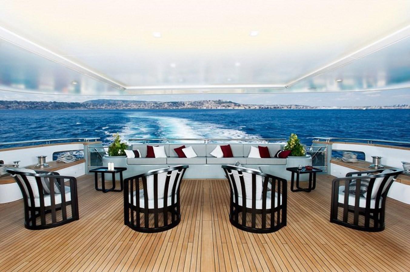 a room with a view of the ocean and the ocean aboard ARMADA Yacht for Sale