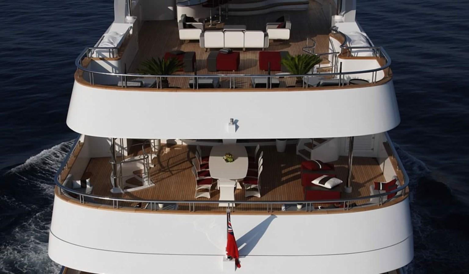 a white boat with red and white striped sails on water aboard ARMADA Yacht for Sale