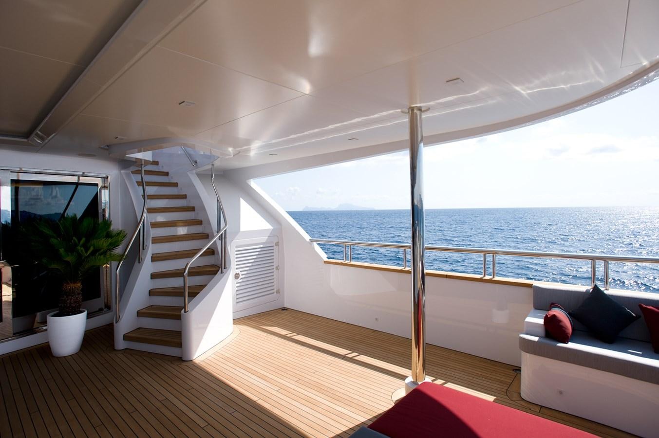 a large white staircase leading to a beach aboard ARMADA Yacht for Sale