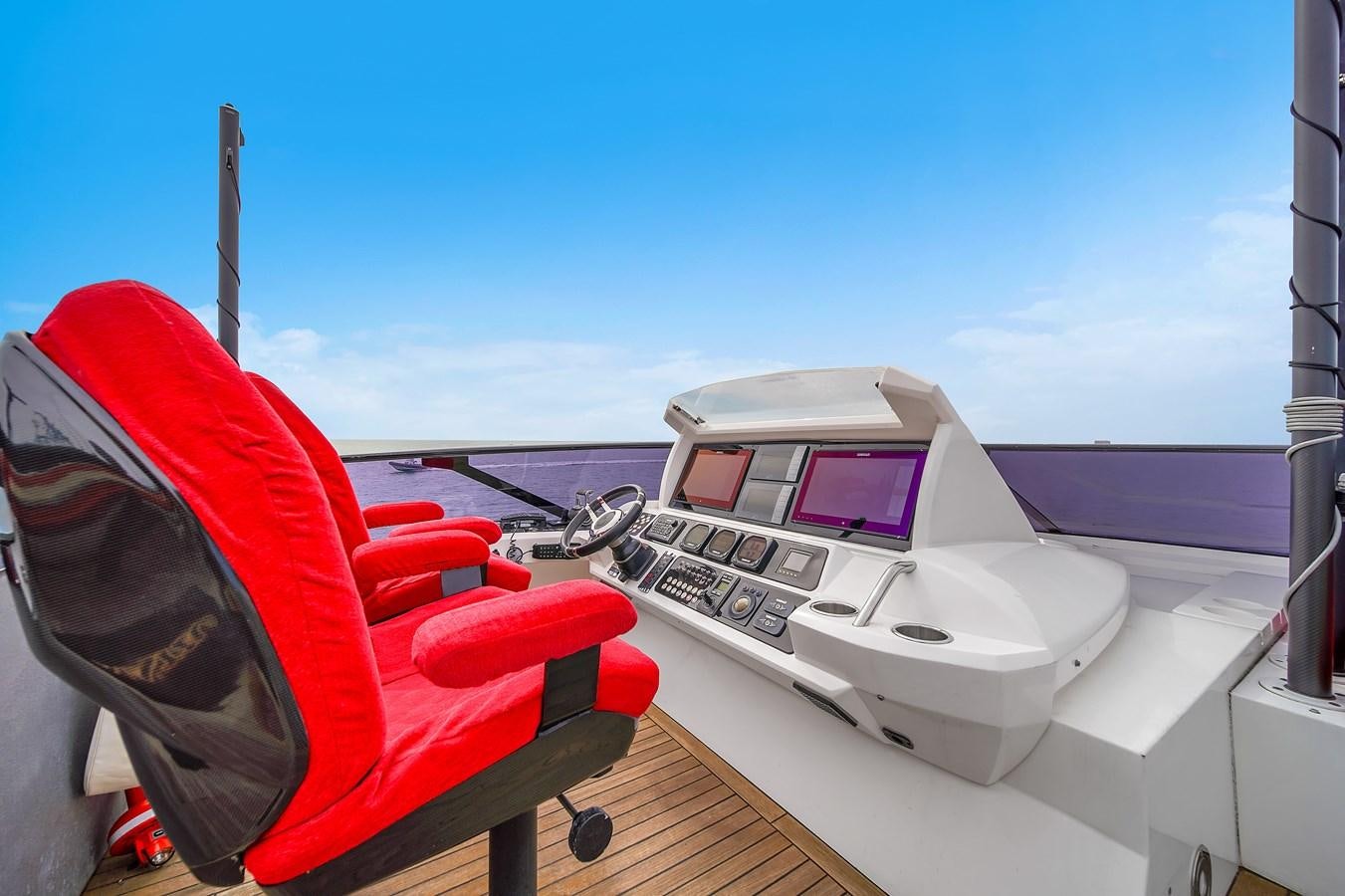 a boat on the water aboard SUNSEEKER 115 SPORT YACHT  Yacht for Sale