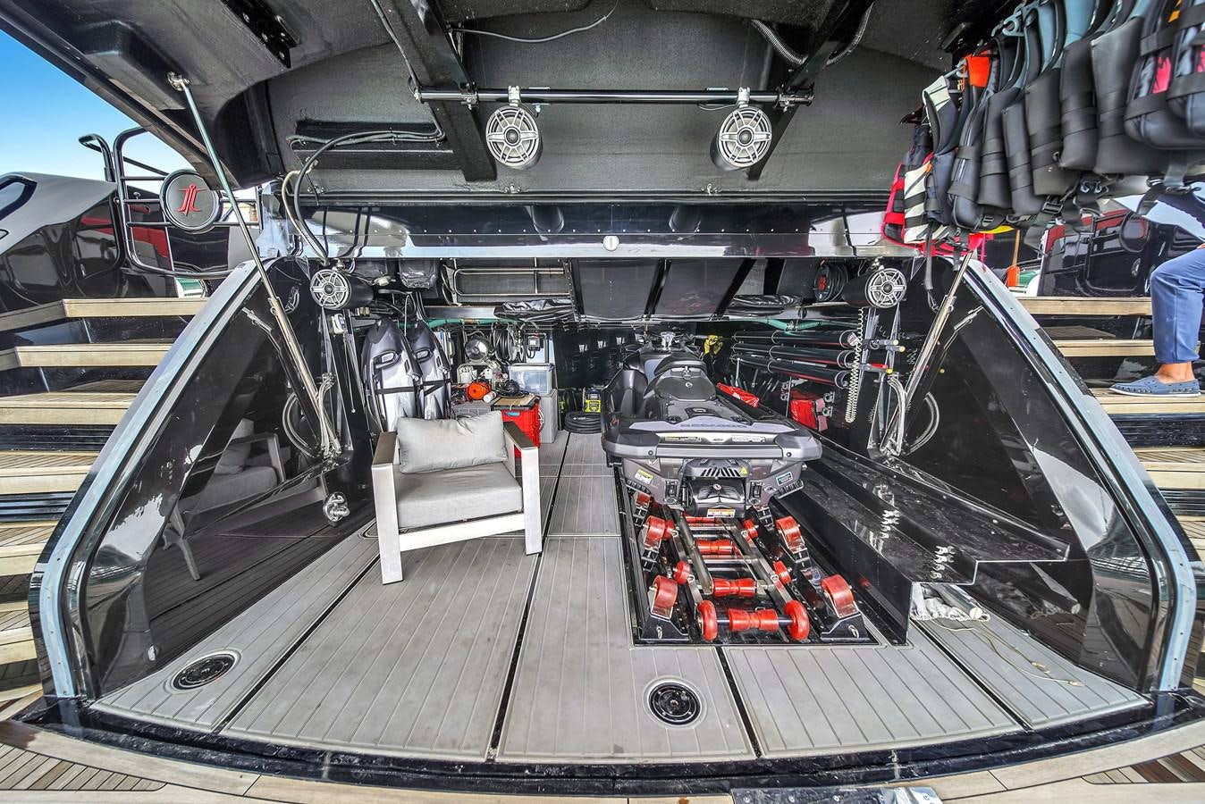 a large machine in a factory aboard SUNSEEKER 115 SPORT YACHT  Yacht for Sale