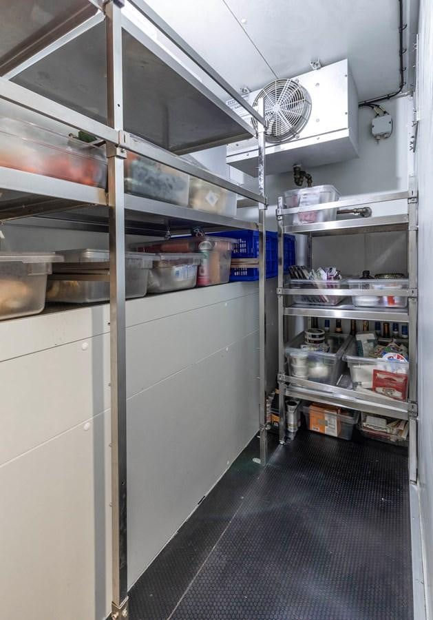 a large refrigerator with a fan aboard SHADOW Yacht for Sale