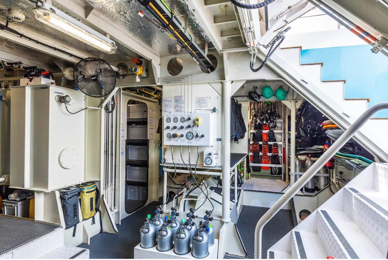 a room with machinery and equipment aboard SHADOW Yacht for Sale