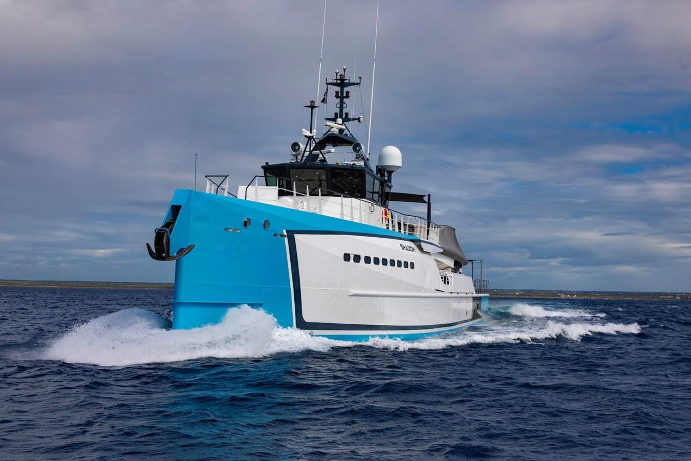 a boat on the water aboard SHADOW Yacht for Sale