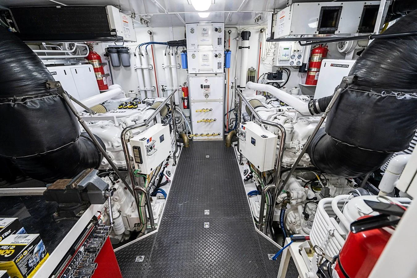 a room full of machinery aboard TRANQUILITY Yacht for Sale