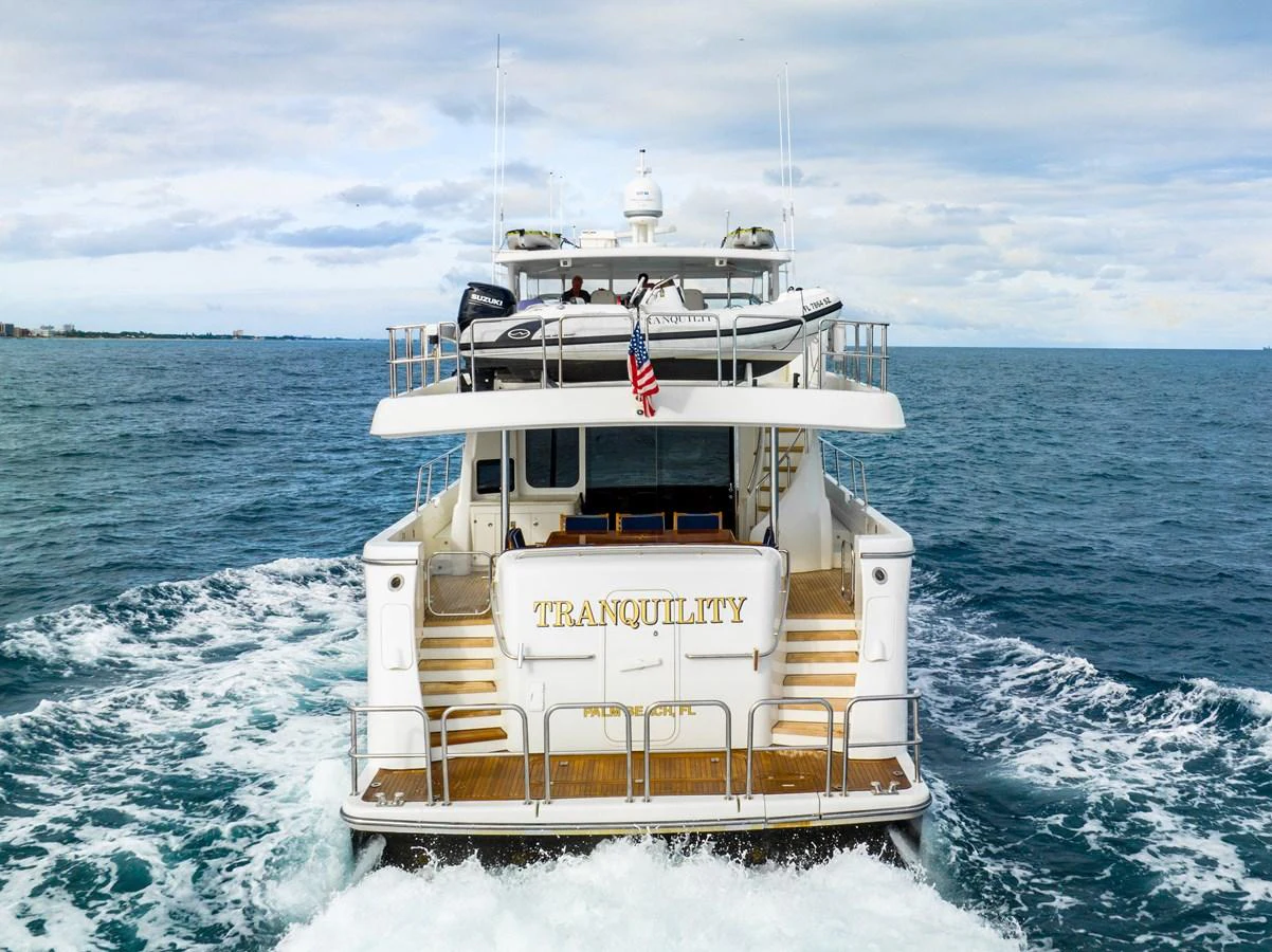 a boat on the water aboard TRANQUILITY Yacht for Sale