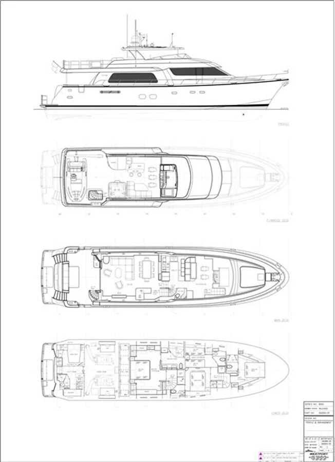 diagram, engineering drawing aboard TRANQUILITY Yacht for Sale