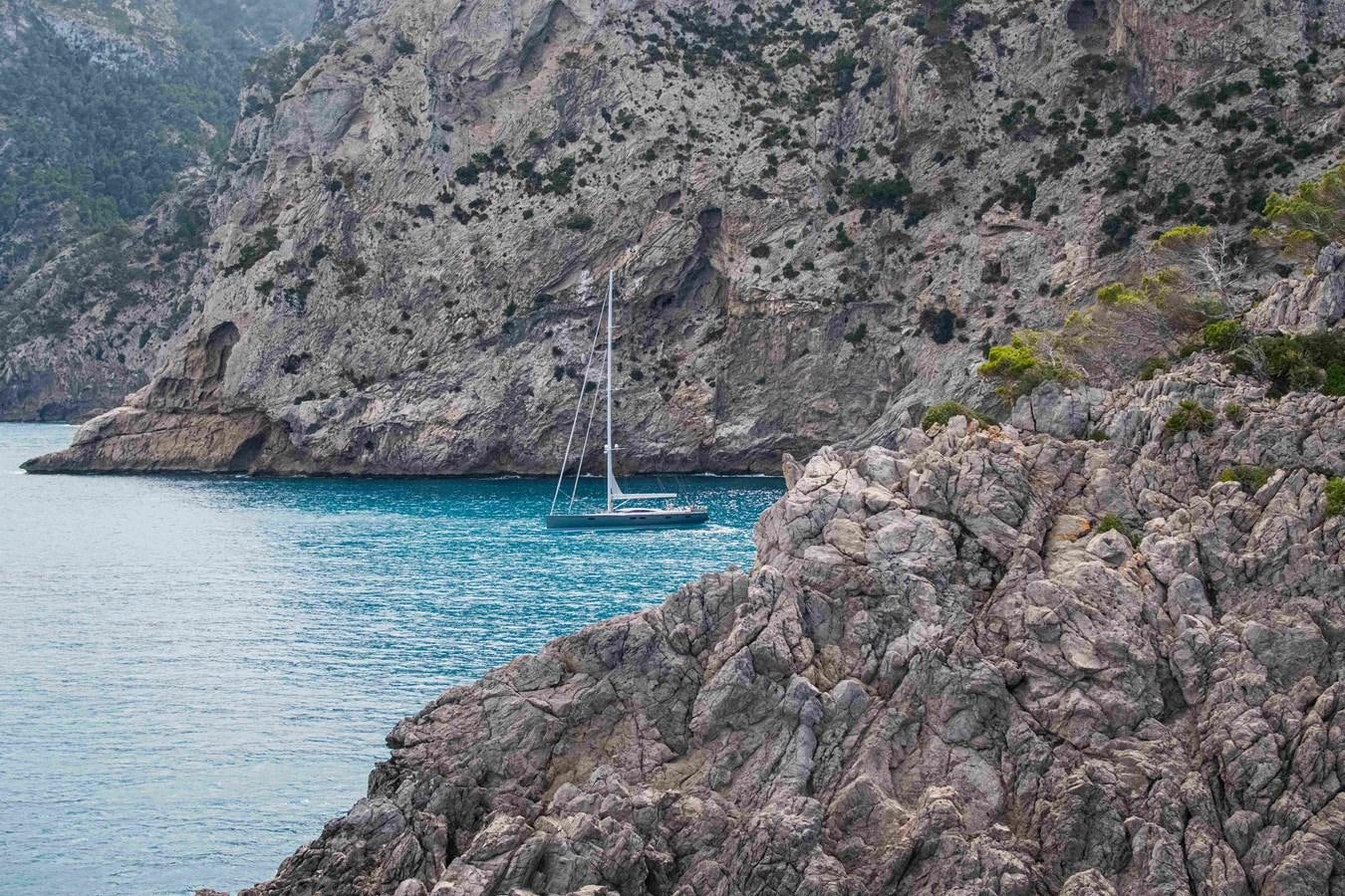 a boat on the water aboard MINI Y Yacht for Sale