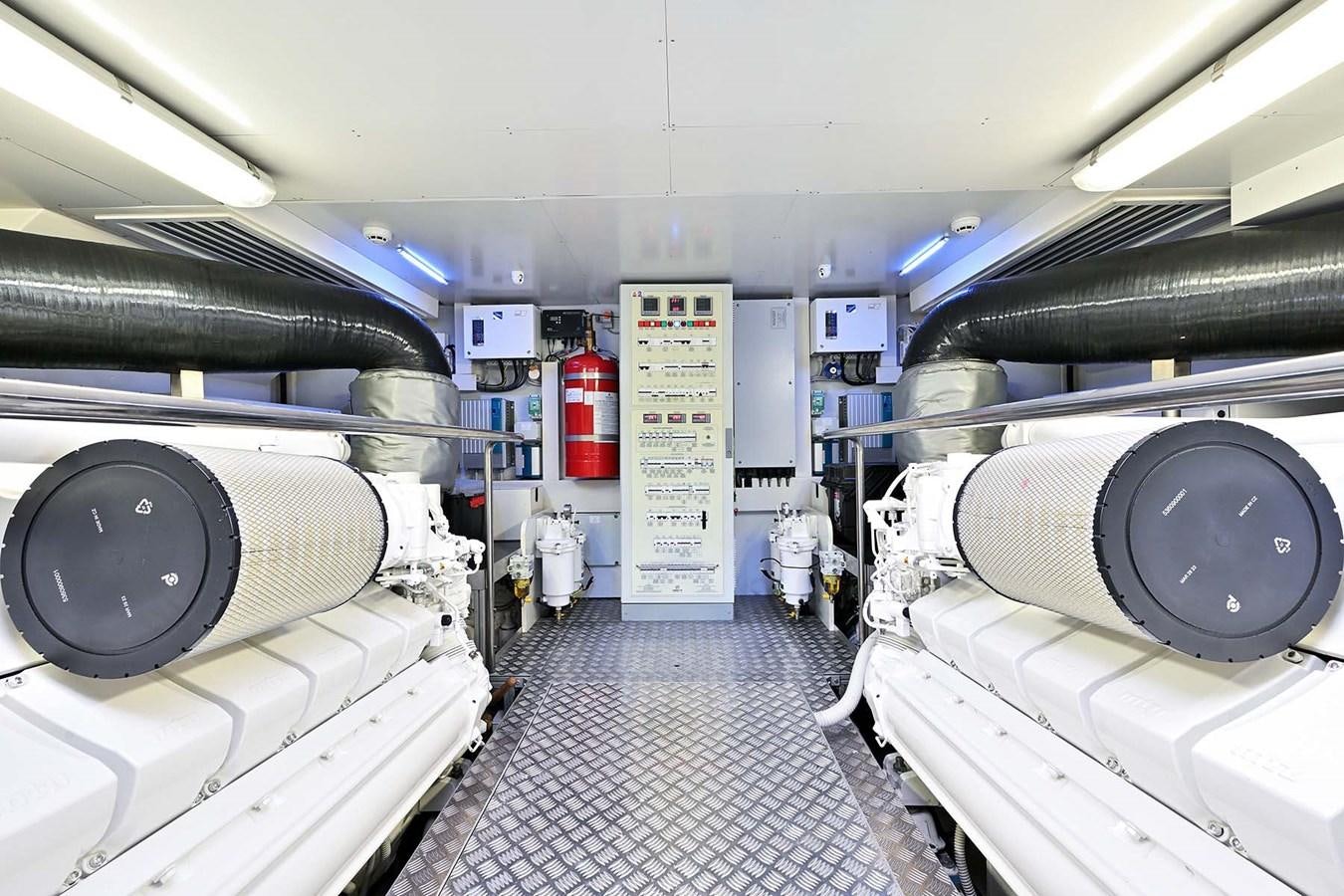 a room with several large machines aboard HULL 21 Yacht for Sale