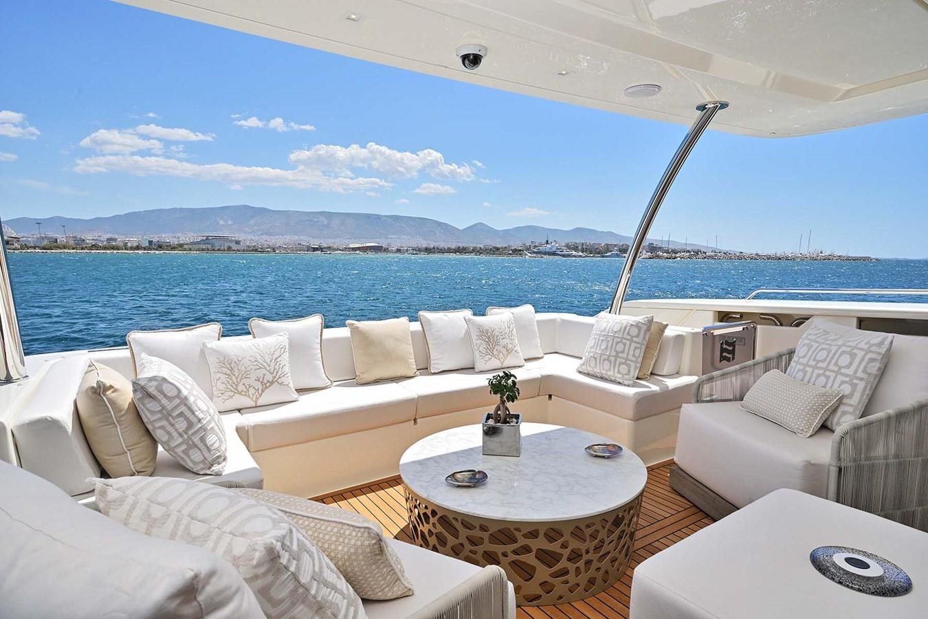 a living room with a large body of water aboard HULL 21 Yacht for Sale