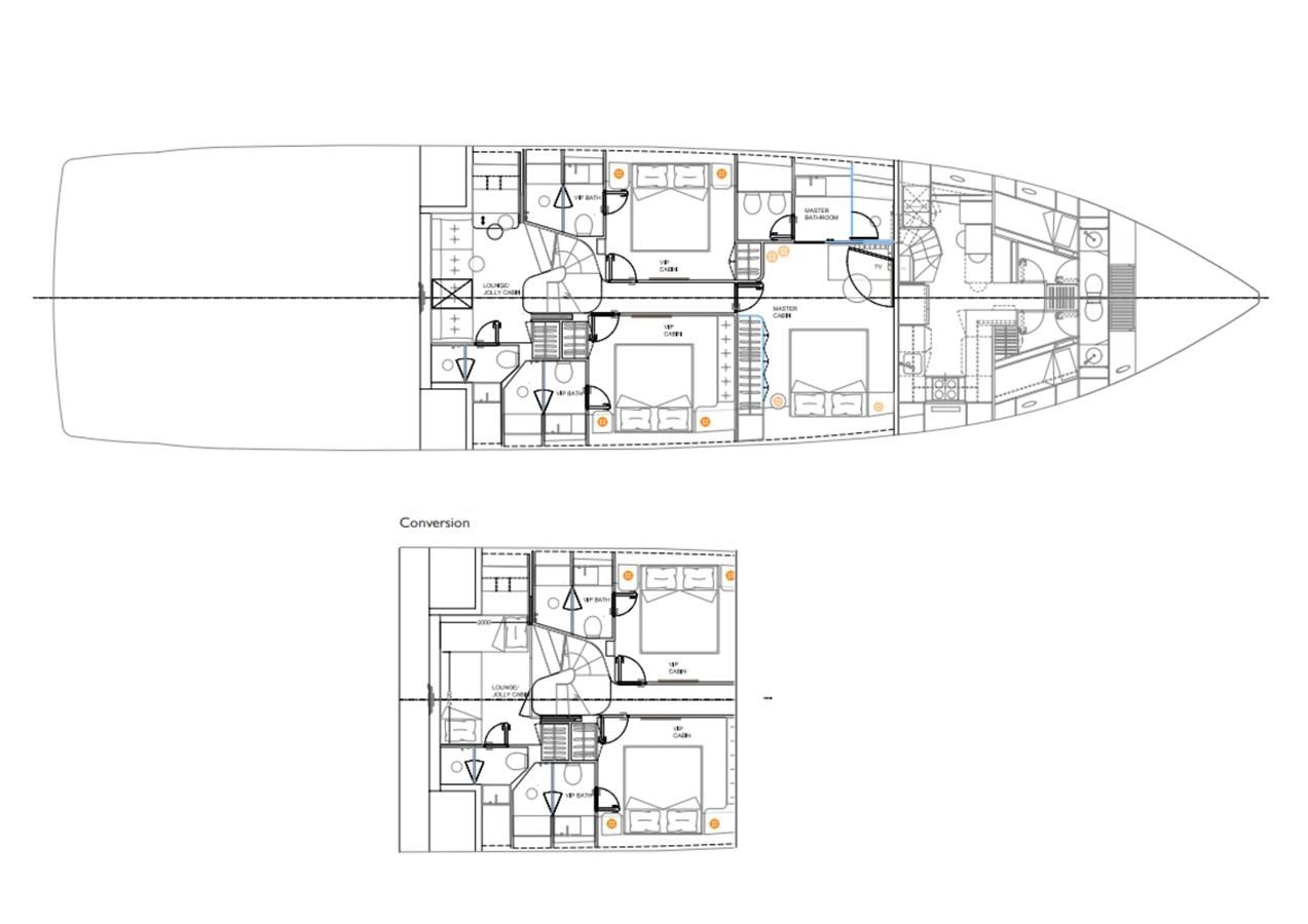 diagram, engineering drawing aboard 2024 SANLORENZO SP92 #16 Yacht for Sale
