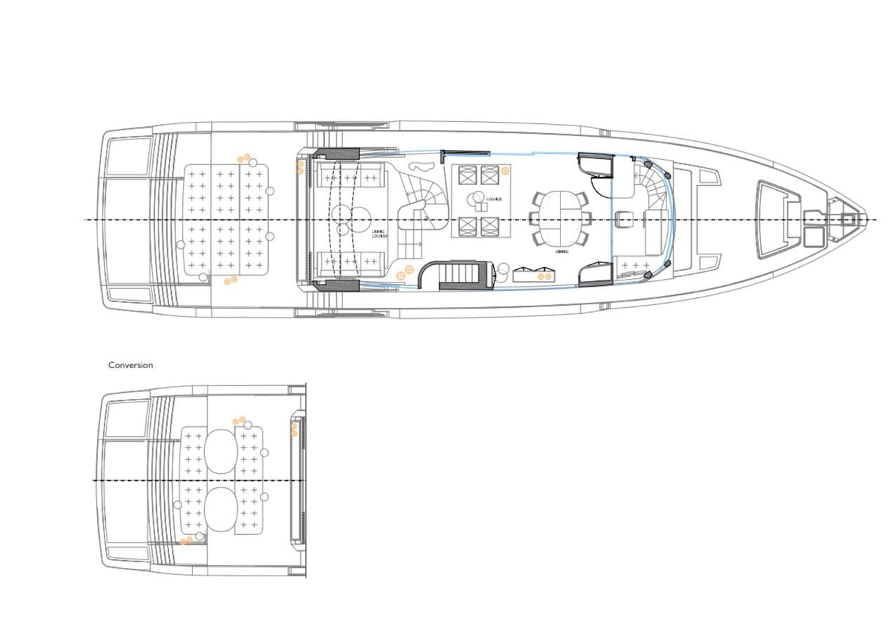 diagram, engineering drawing aboard 2024 SANLORENZO SP92 #16 Yacht for Sale