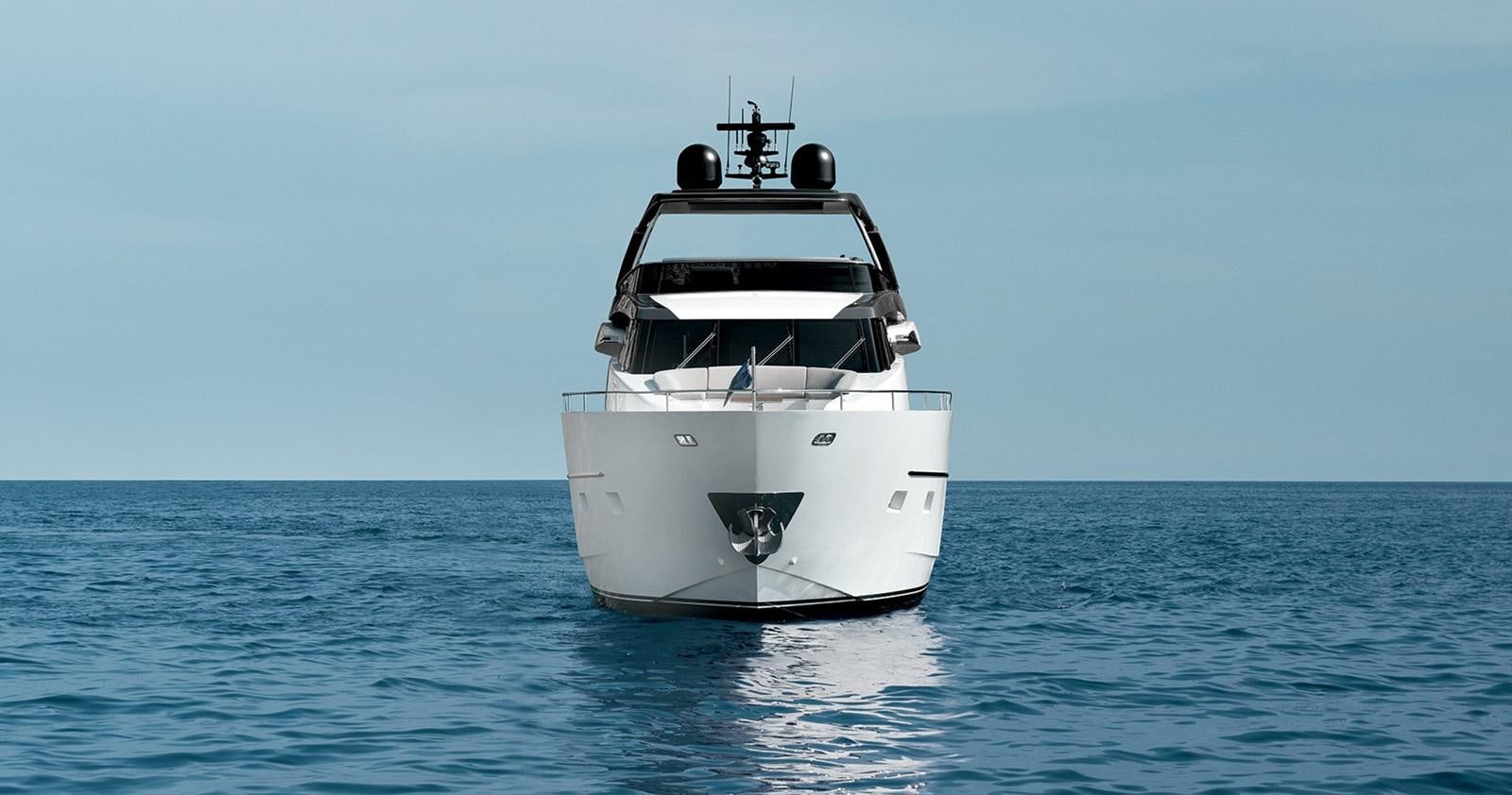 a white boat in the water aboard 2021 SANLORENZO SL78 #721 Yacht for Sale