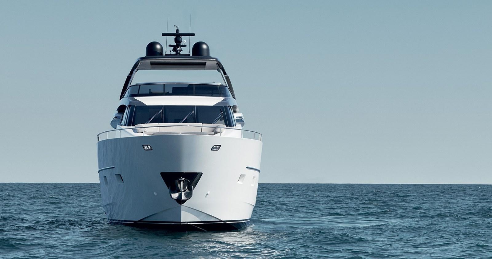 a white boat in the water aboard 2021 SANLORENZO SL78 #721 Yacht for Sale