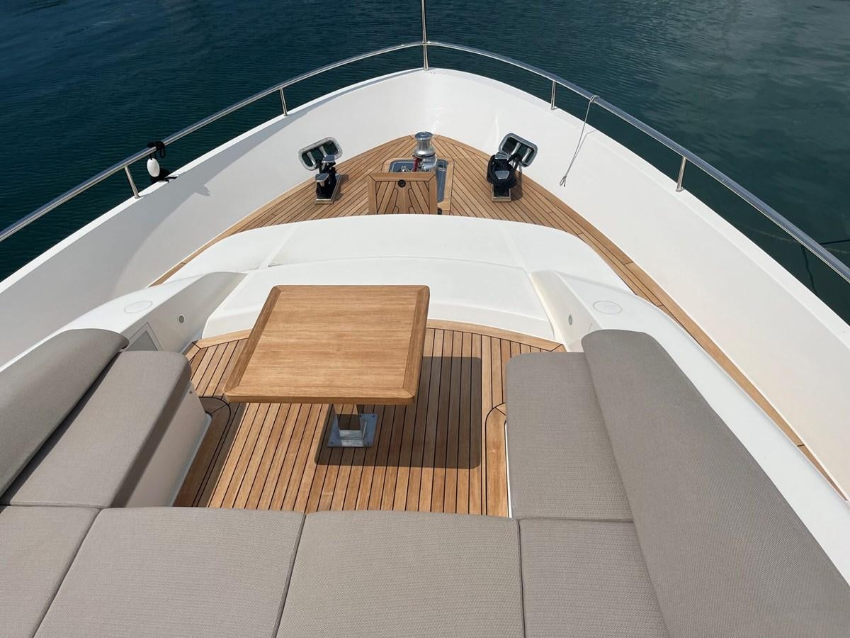 a deck with a deck and chairs on it aboard 2021 SANLORENZO SL78 #721 Yacht for Sale