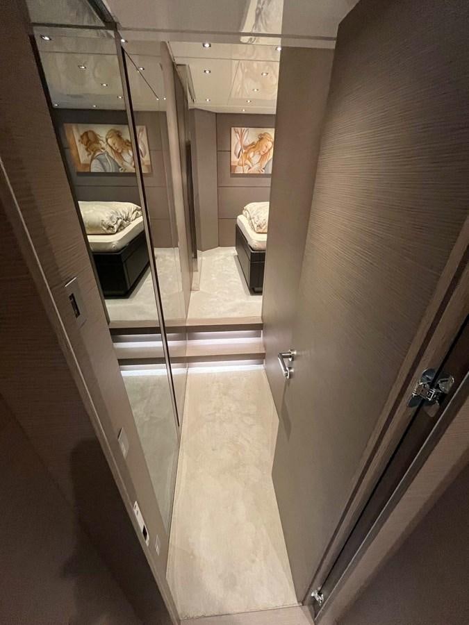 a bathroom with a glass door aboard 2021 SANLORENZO SL78 #721 Yacht for Sale