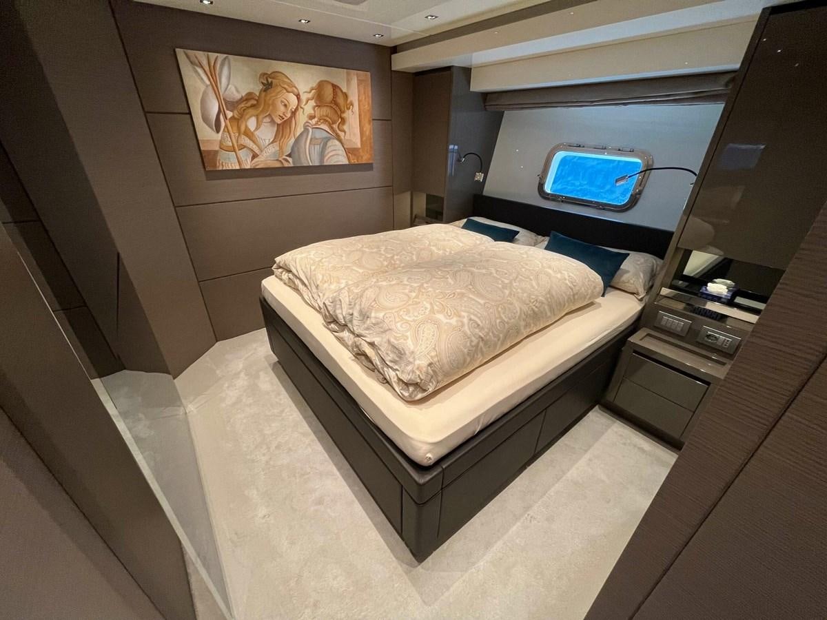 a bed in a room aboard 2021 SANLORENZO SL78 #721 Yacht for Sale