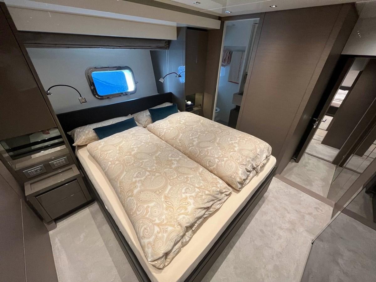 a bed in a room aboard 2021 SANLORENZO SL78 #721 Yacht for Sale
