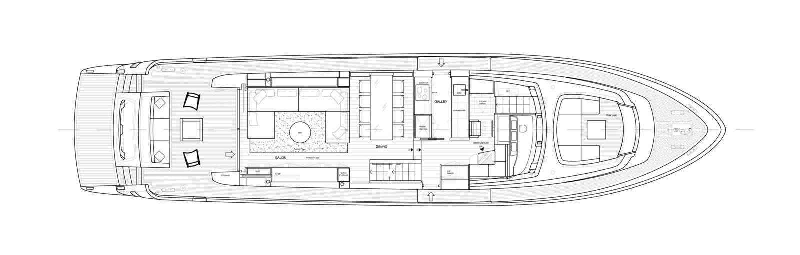 diagram, engineering drawing aboard 2021 SANLORENZO SL78 #721 Yacht for Sale