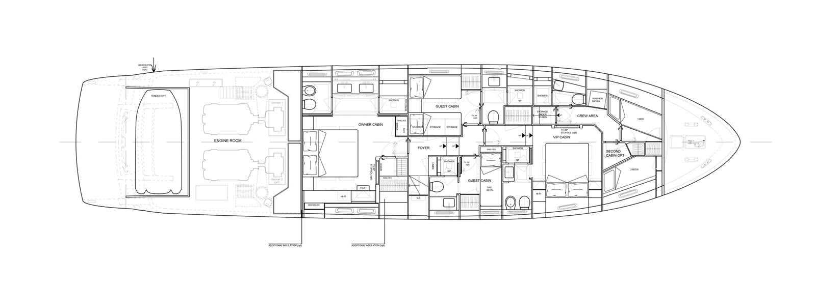 diagram, engineering drawing aboard 2021 SANLORENZO SL78 #721 Yacht for Sale