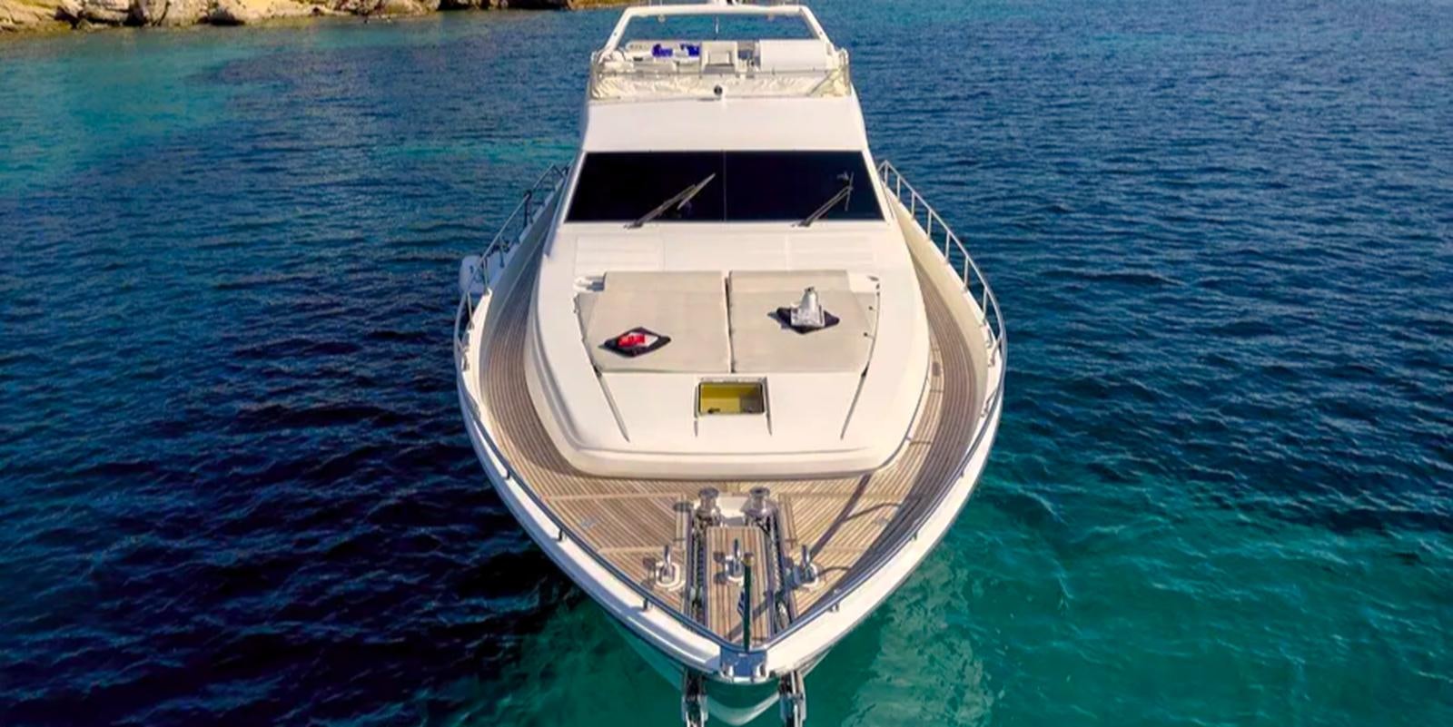 a white boat in the water aboard GOLDEN EX Yacht for Sale