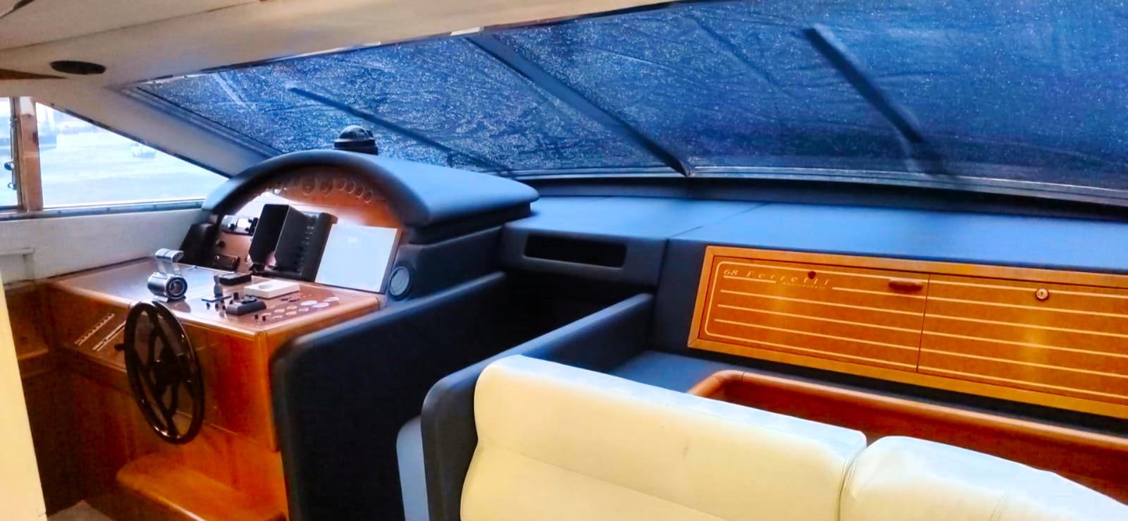 the inside of a car aboard GOLDEN EX Yacht for Sale