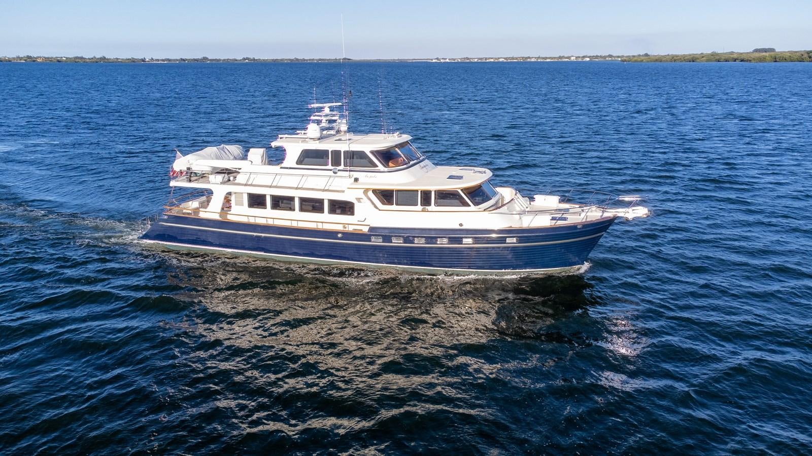 a boat in the water aboard BESPOKE Yacht for Sale