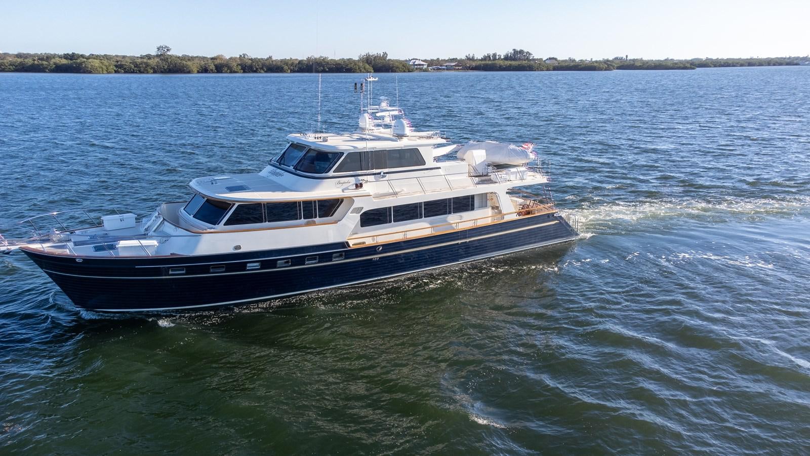 a boat in the water aboard BESPOKE Yacht for Sale