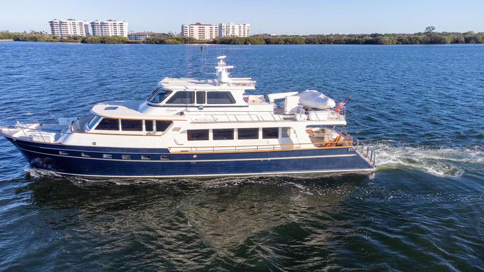 a boat on the water aboard BESPOKE Yacht for Sale