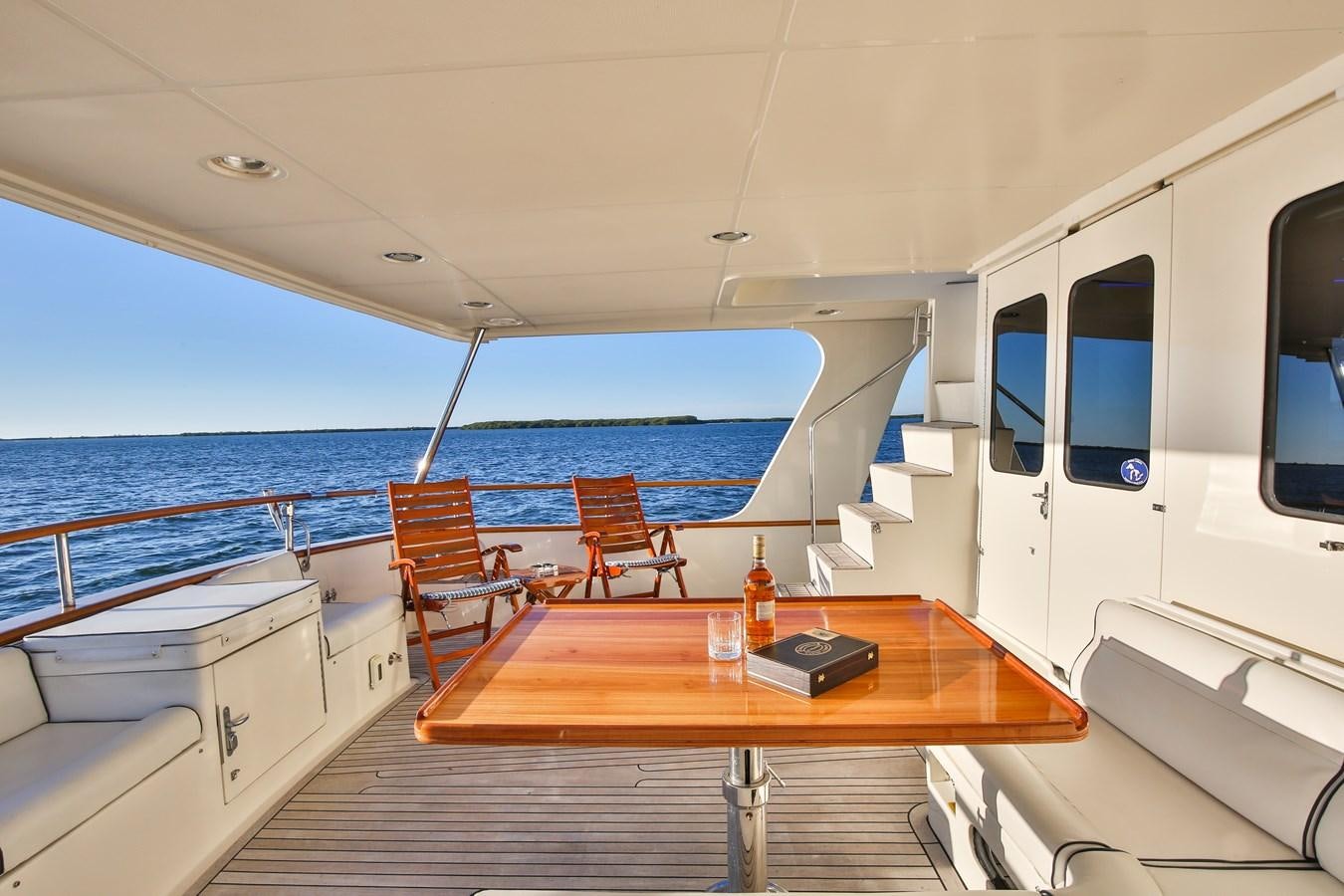 a table on a boat aboard BESPOKE Yacht for Sale