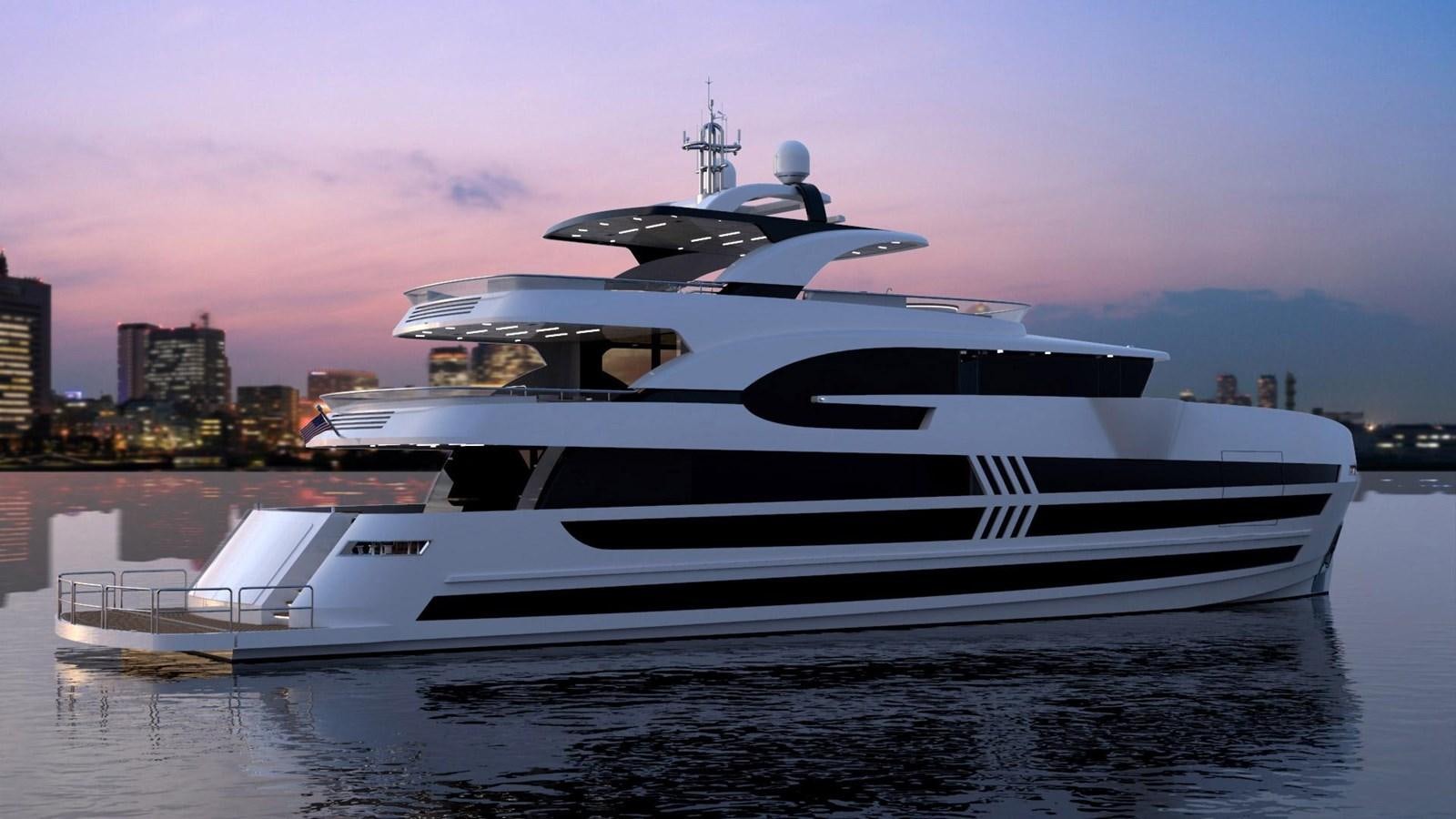 a yacht in the water aboard 2024 LAZZARA UHV 125 Yacht for Sale