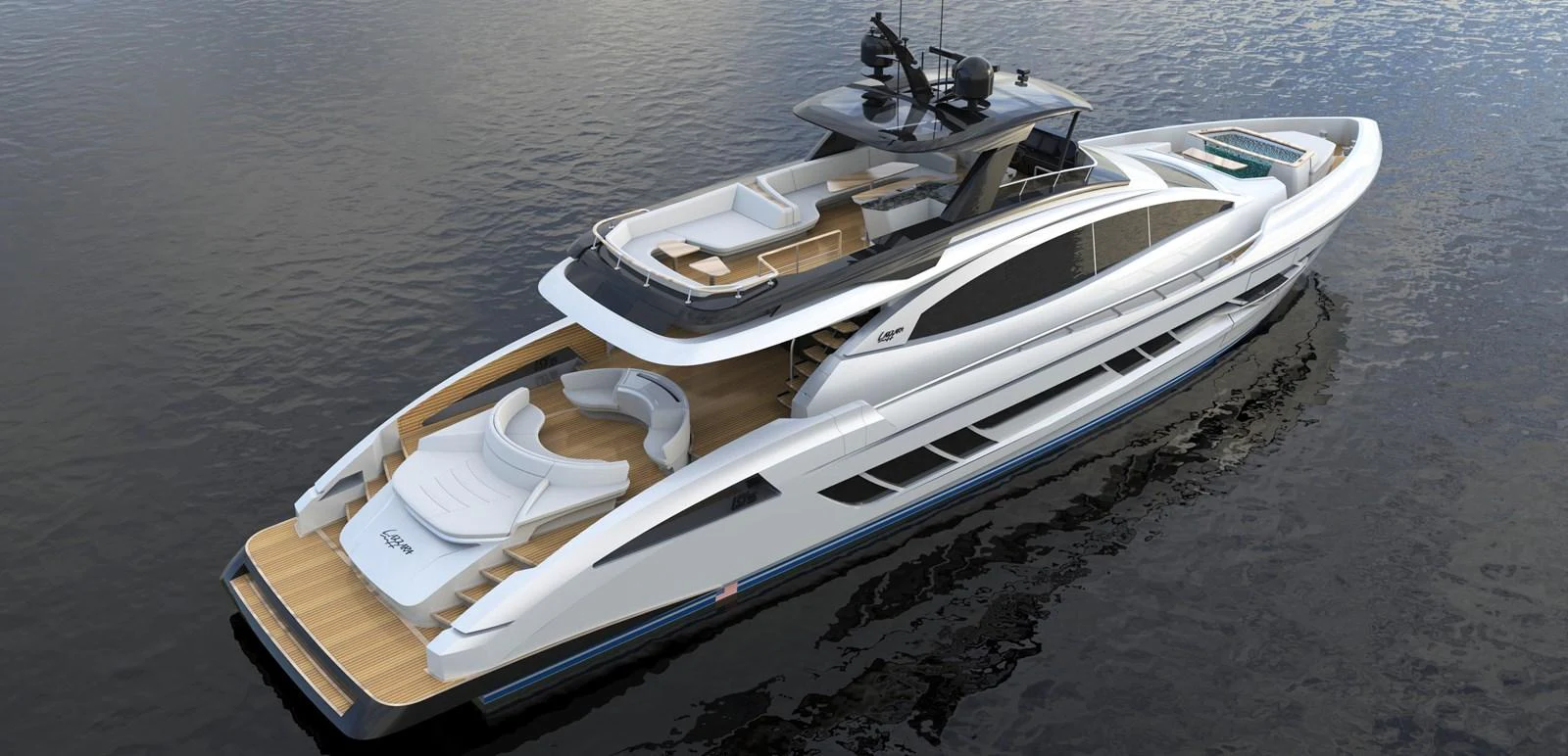 a boat on the water aboard 2024 LAZZARA LSY 120 Yacht for Sale