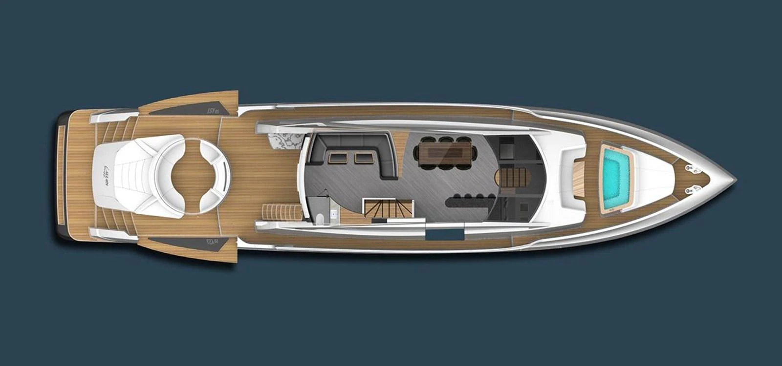 a model of a building aboard 2024 LAZZARA LSY 120 Yacht for Sale