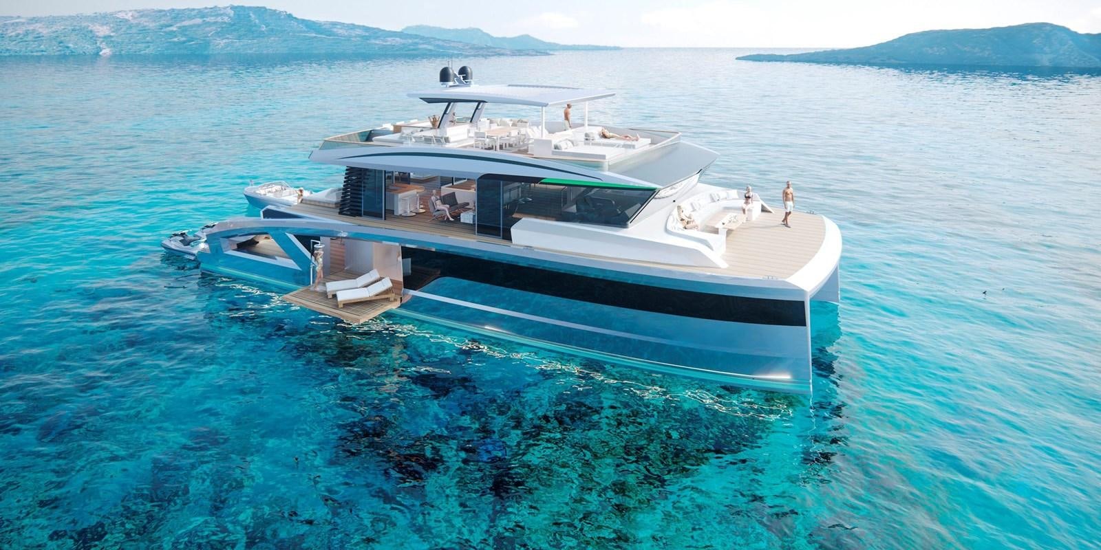 a boat in the water aboard 2024 LAZZARA LPC 500 Yacht for Sale