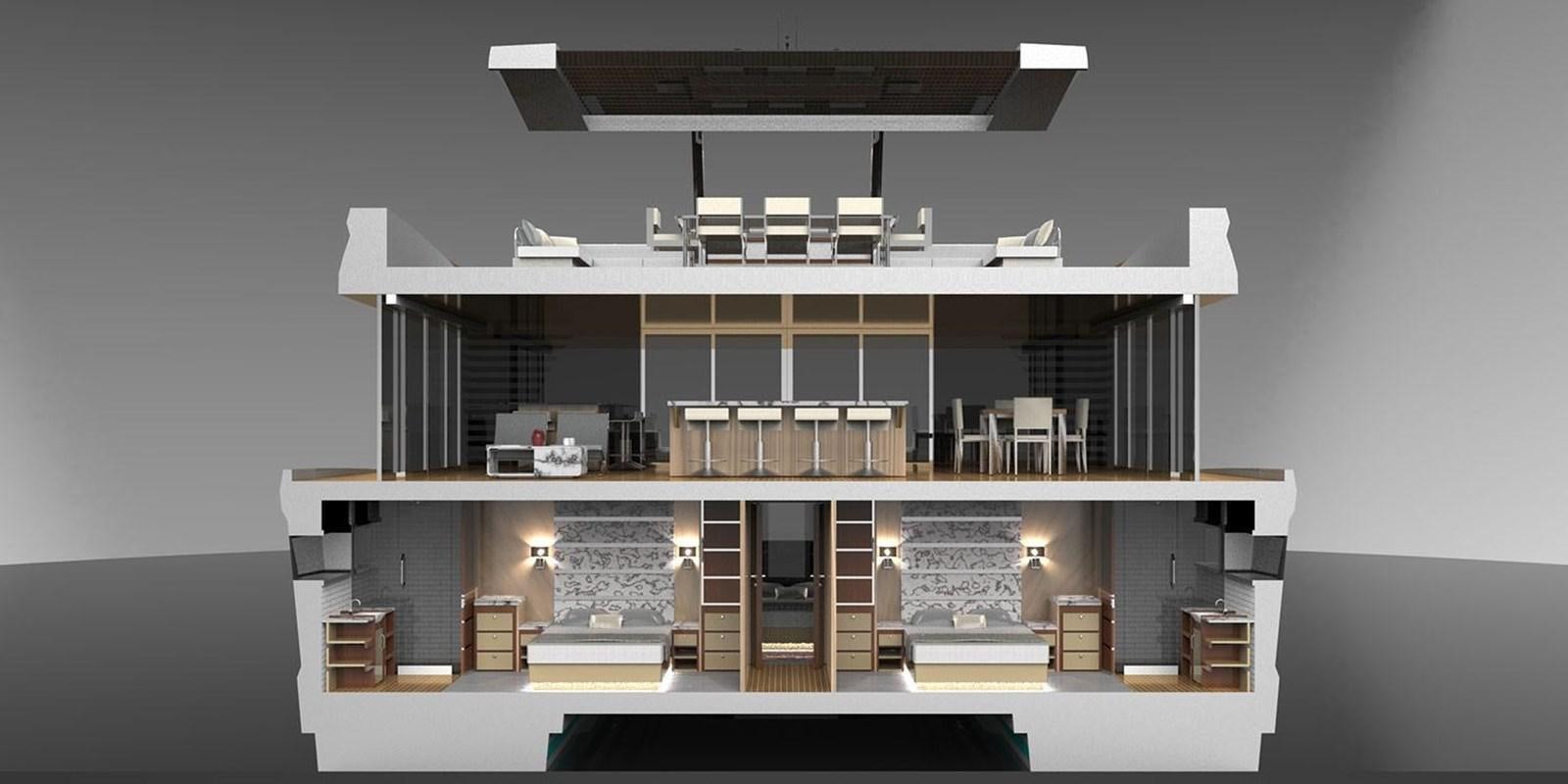 a room with a desk and a computer aboard 2024 LAZZARA LPC 500 Yacht for Sale