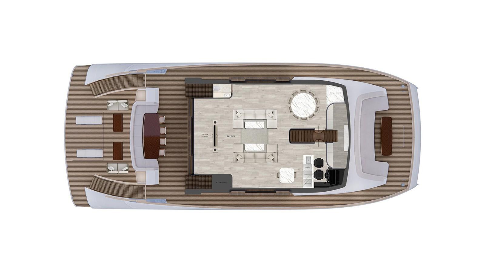 a computer model of a house aboard 2024 LAZZARA LPC 500 Yacht for Sale