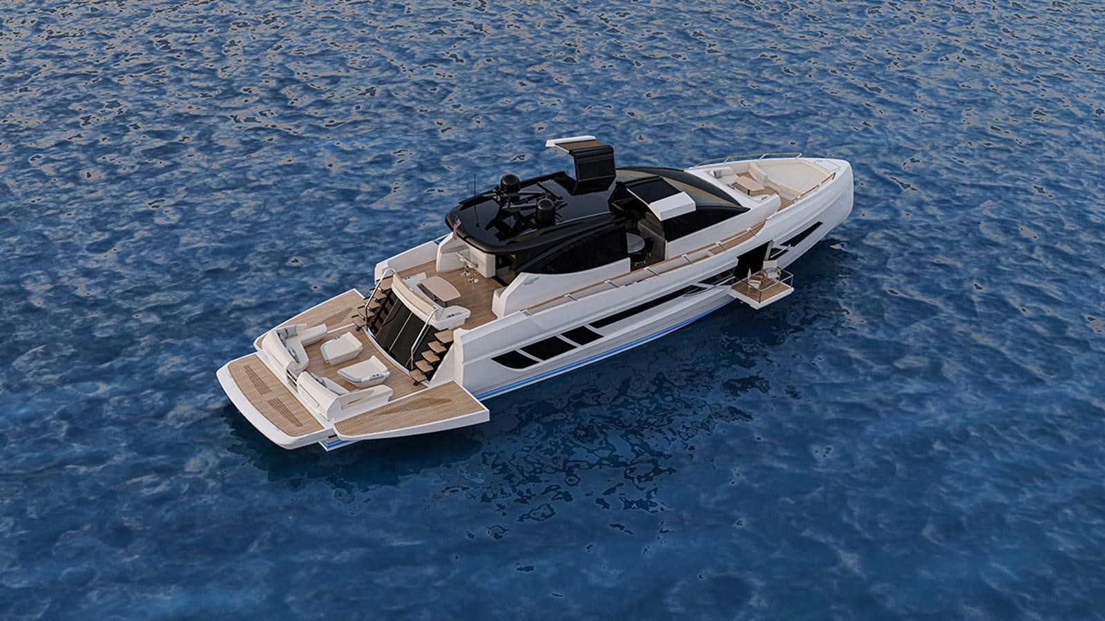 a boat in the water aboard 2024 LAZZARA LSX 85 Yacht for Sale