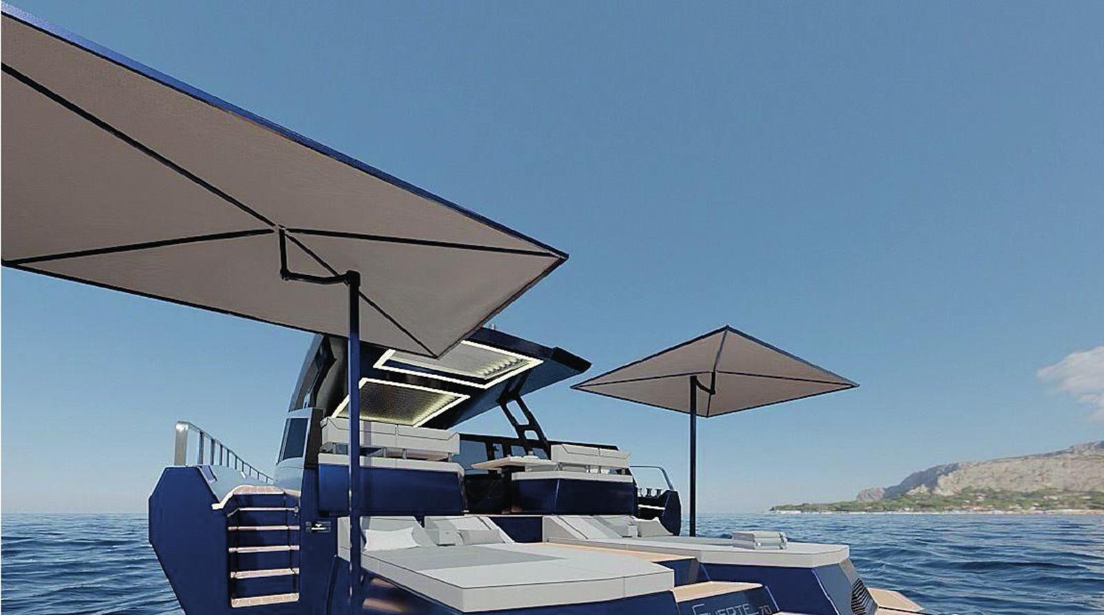 a boat on the water aboard SUERT 70 Yacht for Sale