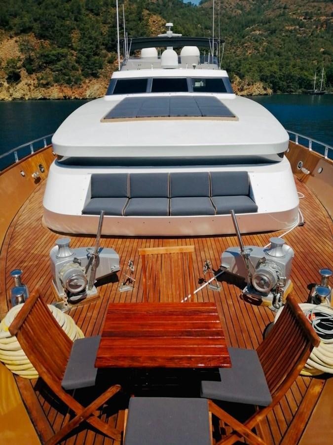 a boat on a deck aboard THIRTY LOVE Yacht for Sale