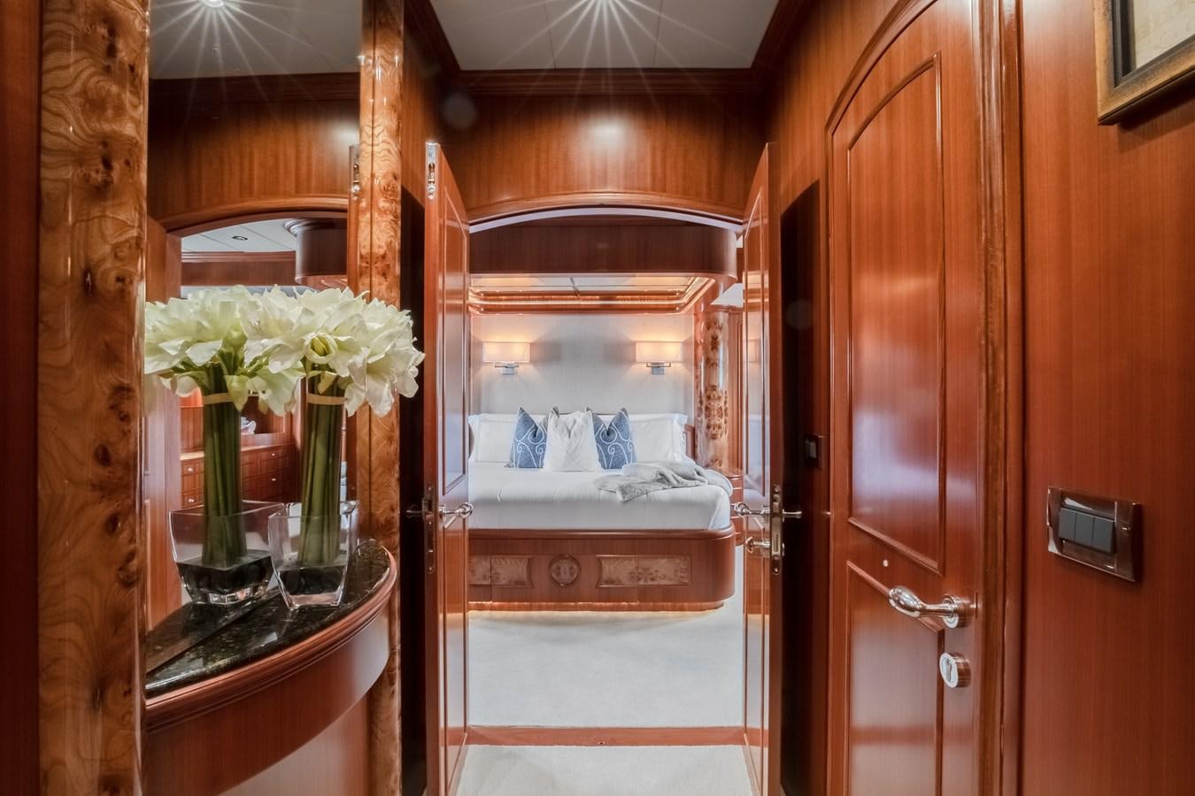 a bathroom with a mirror aboard BAD DADDY Yacht for Sale