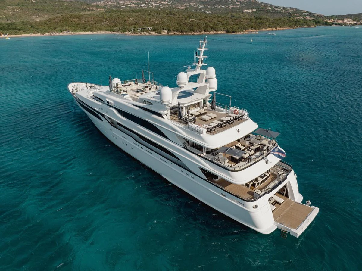 a boat in the water aboard LIONESS V Yacht for Sale