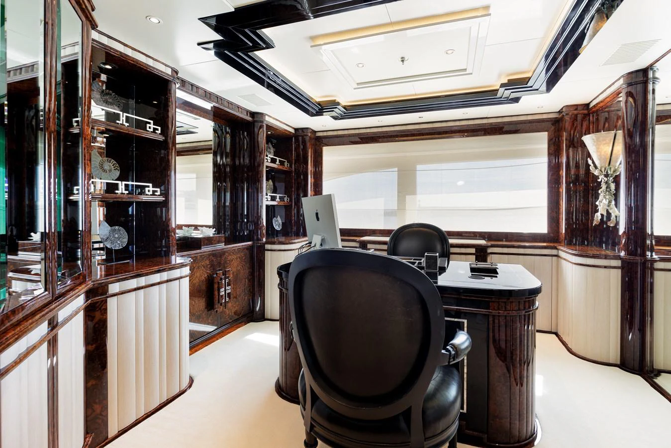 a chair in a room aboard LIONESS V Yacht for Sale