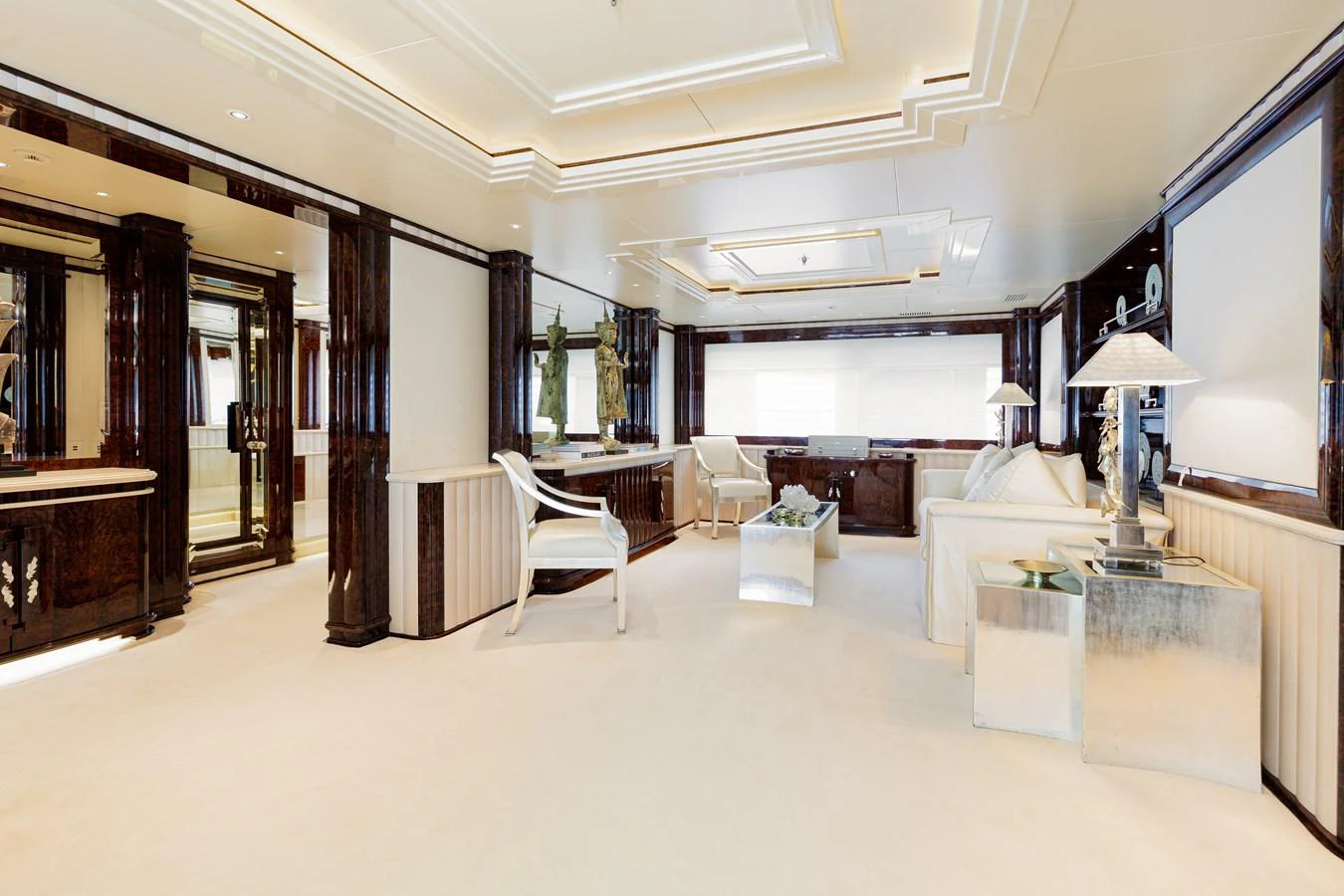 a room with a large white floor aboard LIONESS V Yacht for Sale