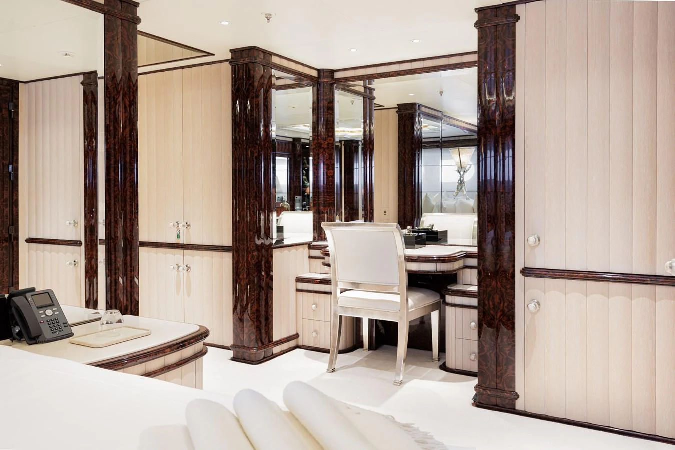 a room with a desk and a chair aboard LIONESS V Yacht for Sale