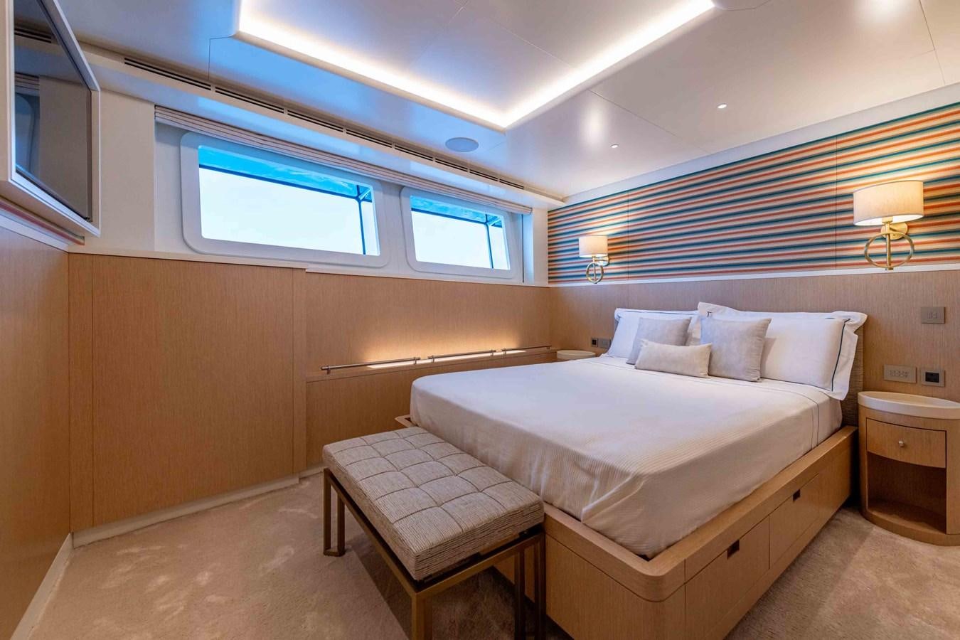 a room with two beds aboard MISS CANDY Yacht for Sale