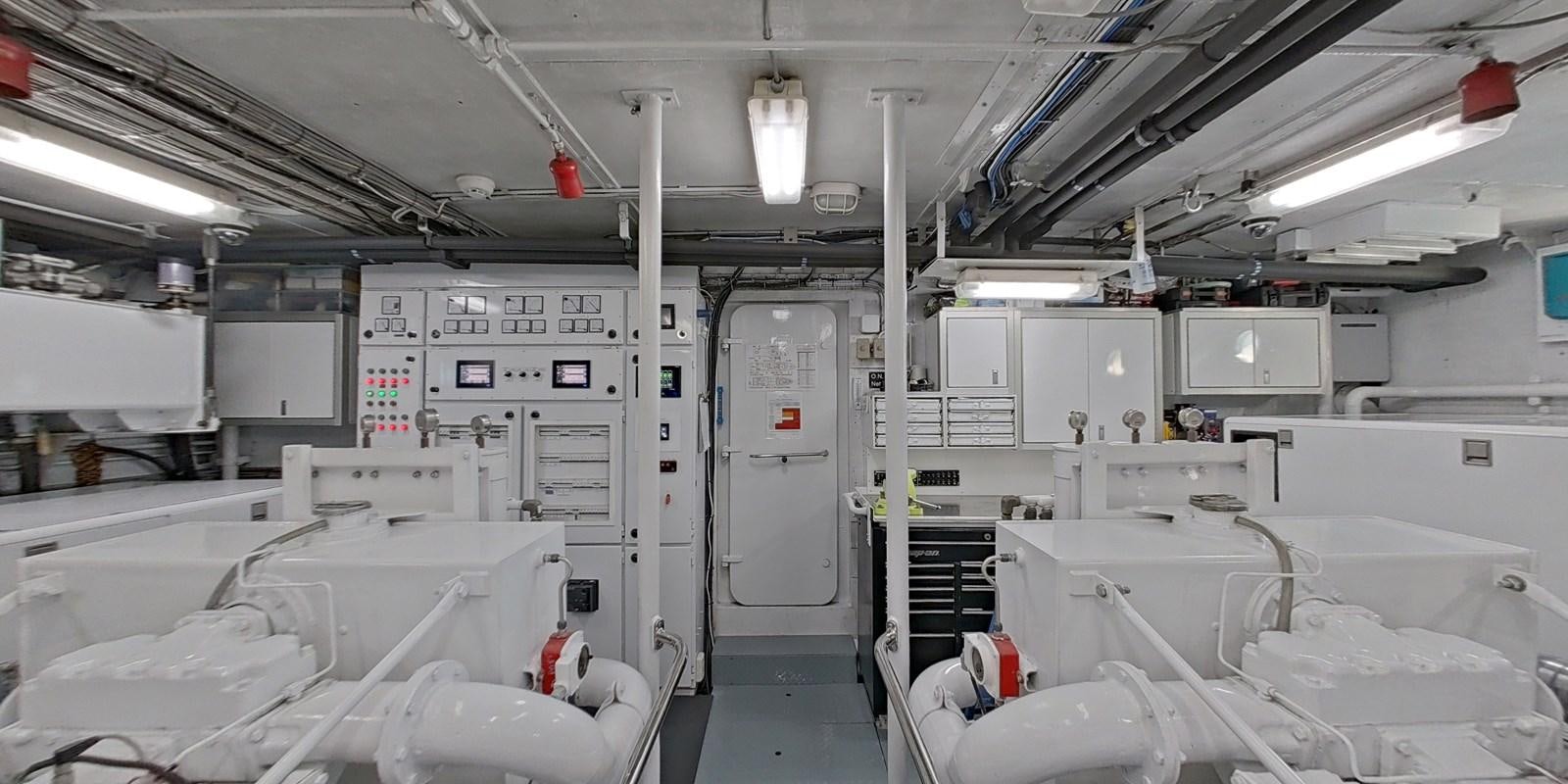 a room with white machines aboard CALYPSO Yacht for Sale
