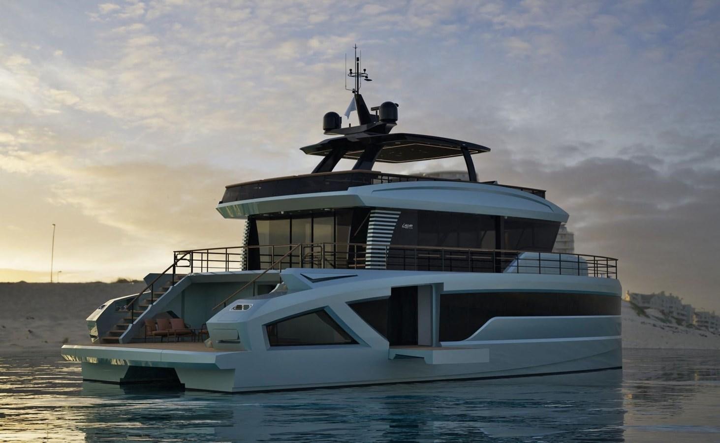 a boat on the water aboard 2024 LAZZARA LPC 300 Yacht for Sale